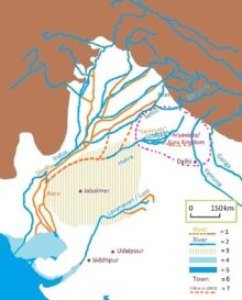 Sapta Sindhu Rivers map, Saraswati River, సరస్వతీ నది